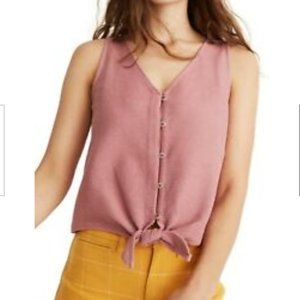 Madewell Texture & Thread Button-Front Tie Tank Top